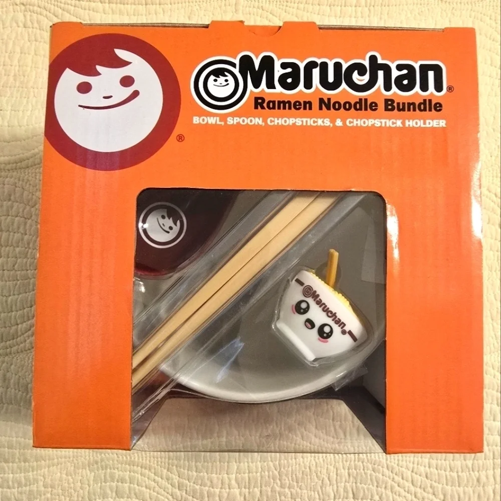 NIB Maruchan Ramen Bowl Set with Cute Face Design